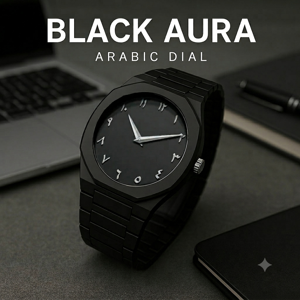 βπ€ Black Arabic Watch