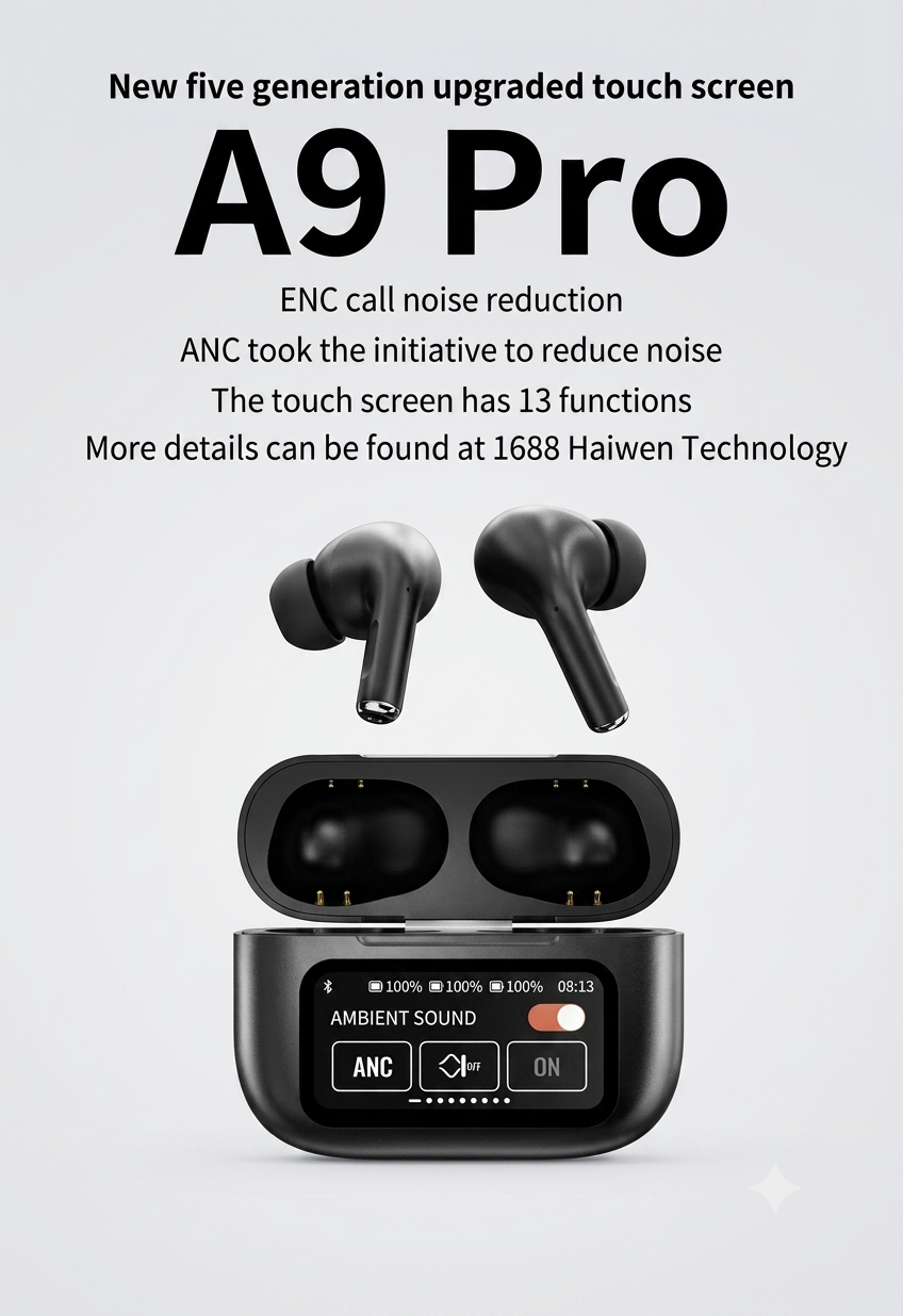 🎧 A9 Wireless Earbuds – White & Black Color Available