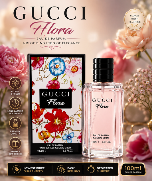 Gucci Flora Eau De Parfum 100ml – Luxury Long Lasting Floral Fragrance for Women 🌸✨
