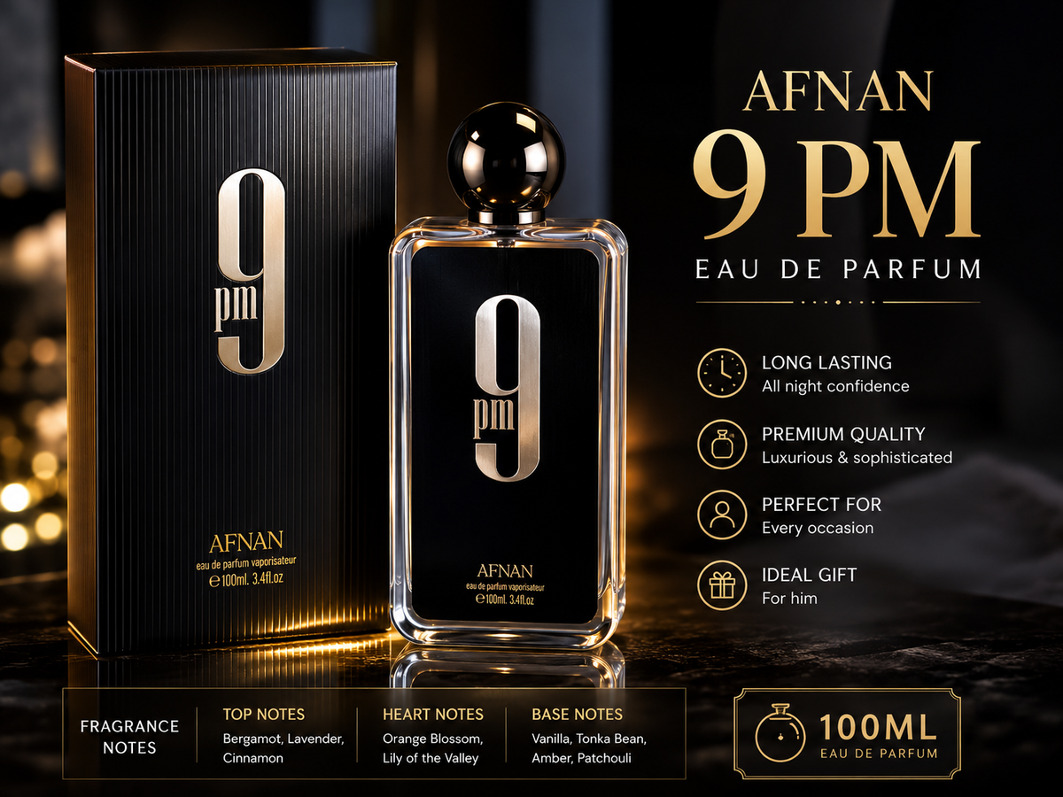Afnan 9 PM Eau De Parfum 100ml – Long Lasting Luxury Perfume for Men 53%of free home delivery